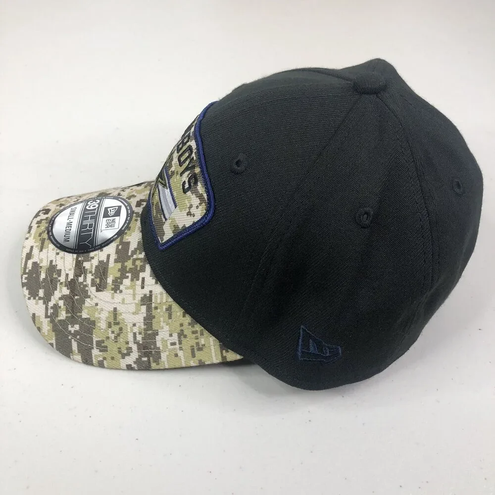 New Era Dallas Cowboys NFL Salute To Service Hat Cap 39THIRTY Flex Fit S/M Camo